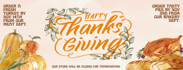 White Watercolor Happy Thanksgiving Banner (2)